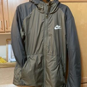 Nike Black Fleece Jacket with Olive Trim